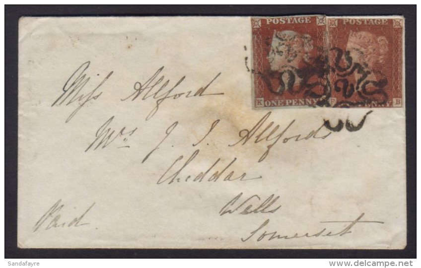 1844 (9 Apr) Env London To Somerset Bearing Two 1841 1d Red- Browns Both Tied By "2" IN MALTESE CROSS Pmks, One... - Sonstige & Ohne Zuordnung