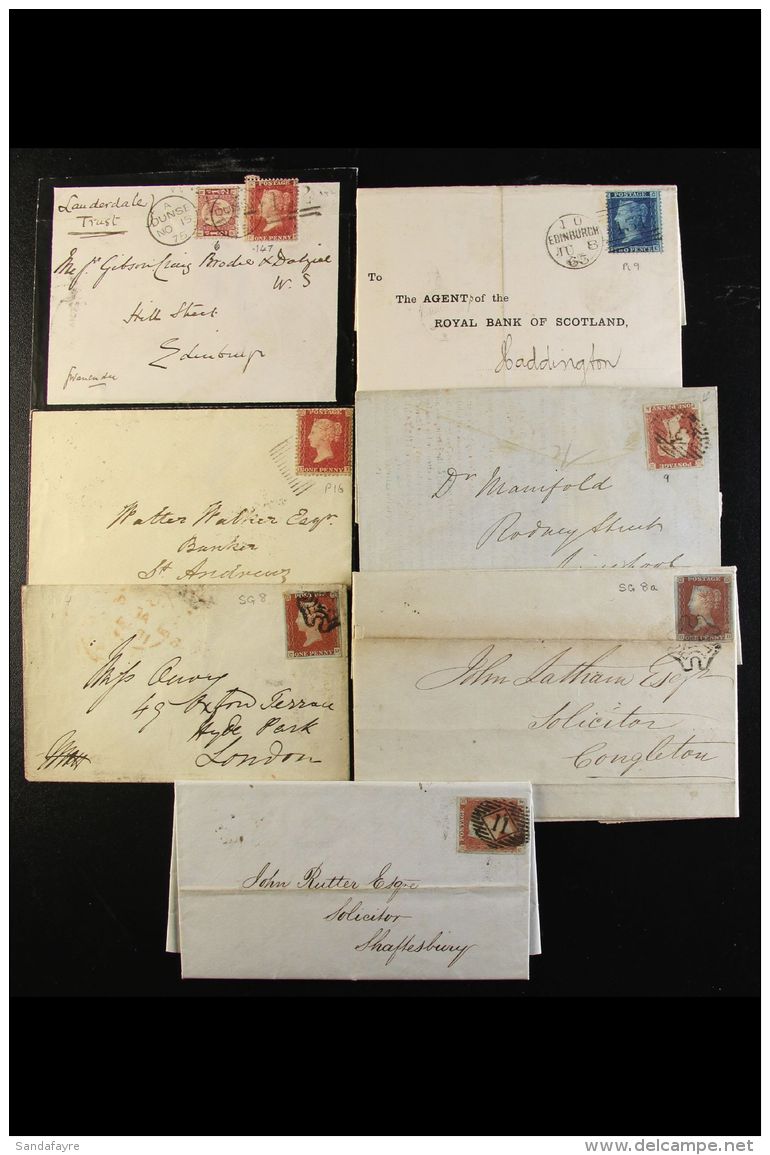 1841-1880 LINE ENGRAVED ON COVERS. A Group Of Covers &amp; Entire Letters, Inc Eight Covers With 1841 1d Imperf... - Andere & Zonder Classificatie