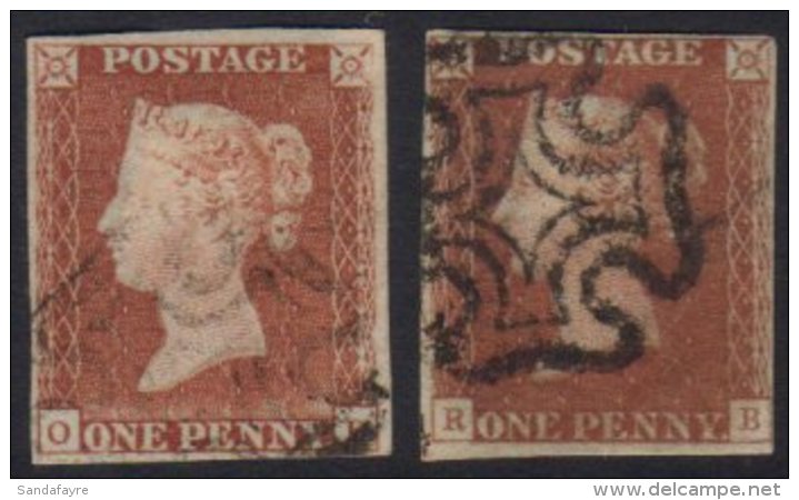 1841 BLACK PLATES 1d Reds From Black Plates 9 And 11, Each Four Margins, And Maltese Cross Cancel. (2) For More... - Andere & Zonder Classificatie