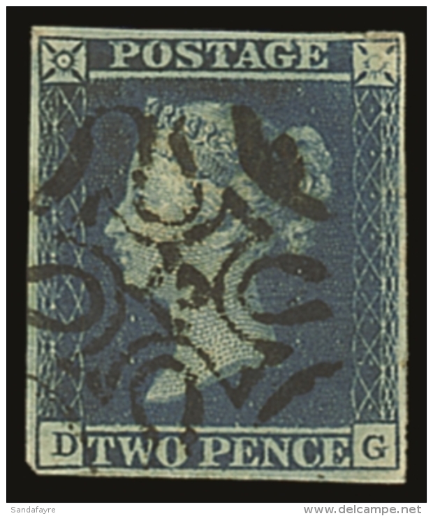 1841 2d Blue, With Almost Full Strike Of Number "12" In Maltese Cross, SG.14f, Slight Surface Scuff At Top Right... - Other & Unclassified