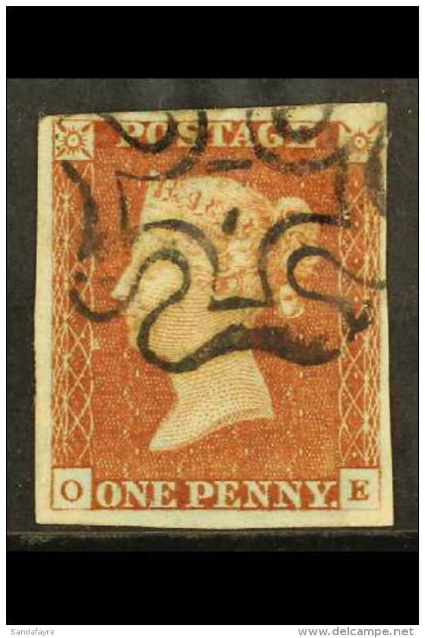 1841 1d Red-brown With Number "7" In Maltese Cross Cancel, SG 8m, Very Fine With 4 Neat Margins &amp; Pretty... - Sonstige & Ohne Zuordnung