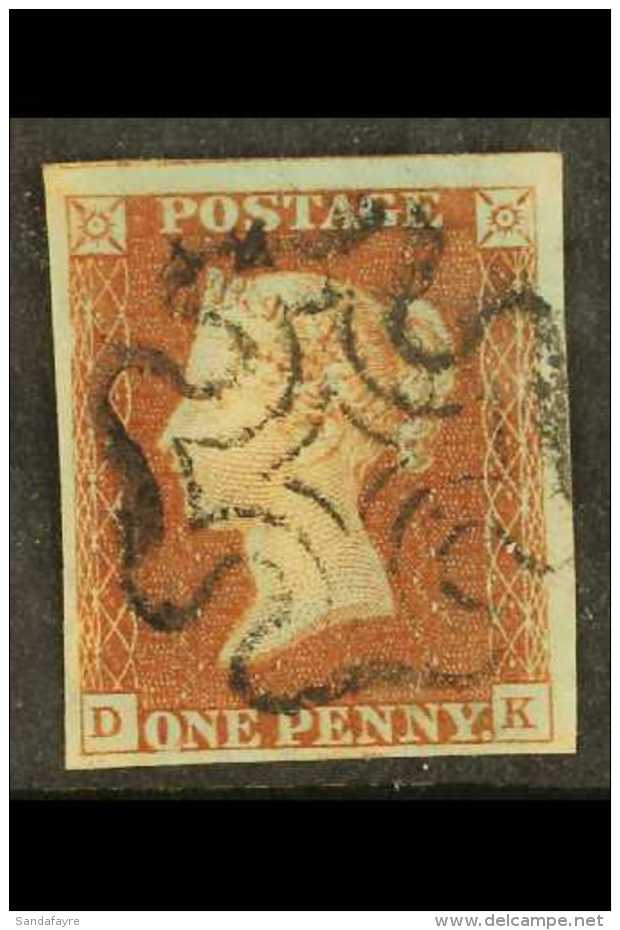 1841 1d Red- Brown 'DK' Plate 9, SG 7, Superb Used With 4 Good / Large Margins &amp; Pretty MC Pmk. A Lovely... - Autres & Non Classés