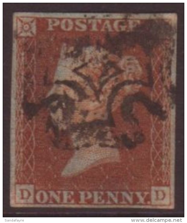 1841 1d Red Brown Plated From "Black" Plate 2, SG 7, Fine Used With Clear Margins All Round, Black M/C Cancel. For... - Autres & Non Classés