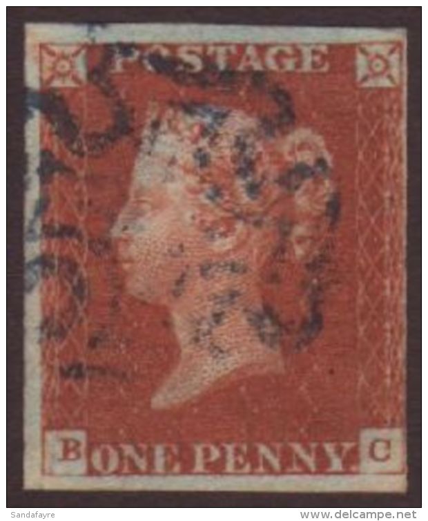 1841 1d Red Brown With Just Clear To Large Margins, SG 8L, Superb Used With Neat BLUE MALTESE CROSS Cancellation.... - Sonstige & Ohne Zuordnung