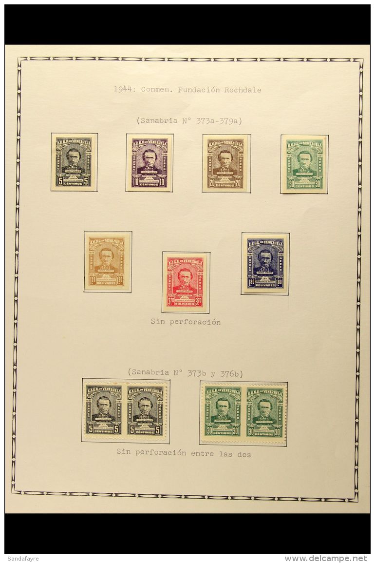 1944 "ROCHDALE CO-OP" VARIETIES Includes The Complete Air Set Of Seven As Imperf Pairs, As Scott C199/C205, Plus... - Venezuela