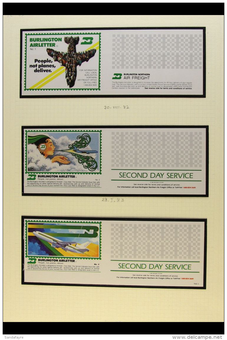 PRIVATE AIR LETTER STAMPS 1982-1983 Superb Never Hinged Mint All Different Collection Of Private Delivery Company... - Andere & Zonder Classificatie