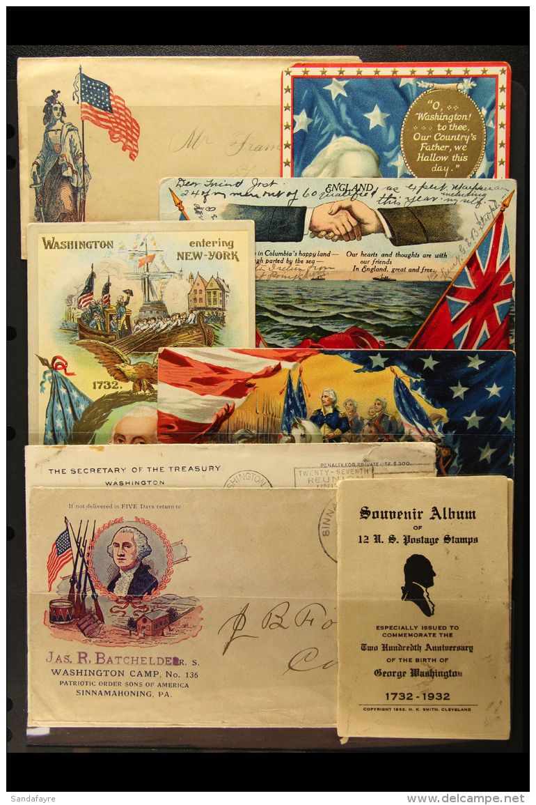 PATRIOTIC AND WASHINGTON COVERS COLLECTION A 19th Century To 1990's Assembly, Mostly George Washington Related,... - Andere & Zonder Classificatie