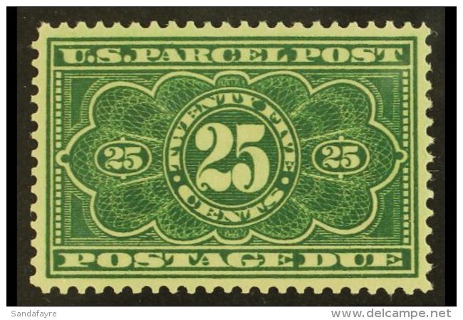 PARCEL POST 1913 25c Dark Green, Scott JQ5, Very Fine - Extremely Fine Never Hinged Mint. For More Images, Please... - Andere & Zonder Classificatie