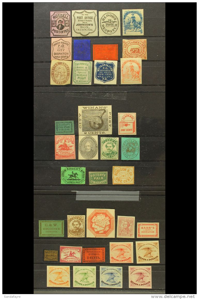 LOCAL STAMPS 19th Century Mint All Different Group Of Various Bogus Issues And Old Forgeries &amp; Reprints... - Sonstige & Ohne Zuordnung