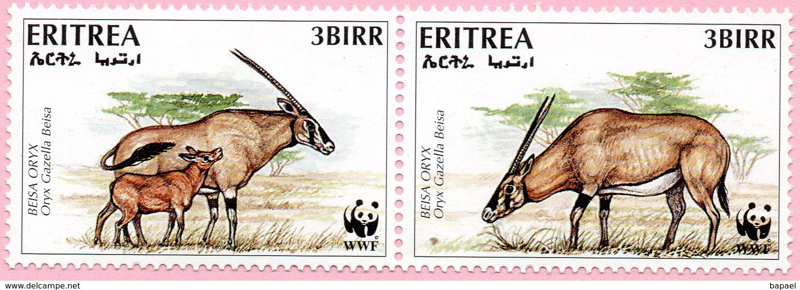 N° Yvert Et Tellier 282 Et 283 - Timbre D'Erythrée (1996) - WWF - MNH - L'Oryx Beisa - Erythrée