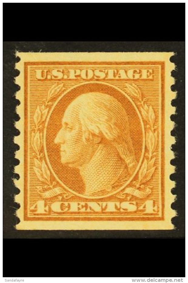 1909 4c Orange Brown Washington Imperf X Perf 12, Scott 354, Fine - Very Fine Never Hinged Mint. For More Images,... - Sonstige & Ohne Zuordnung