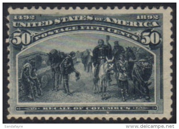 1893 50c Slate Blue Columbian Exposition, Scott 240, Mint With Good Colour And Large Part Original Gum, Centered... - Andere & Zonder Classificatie