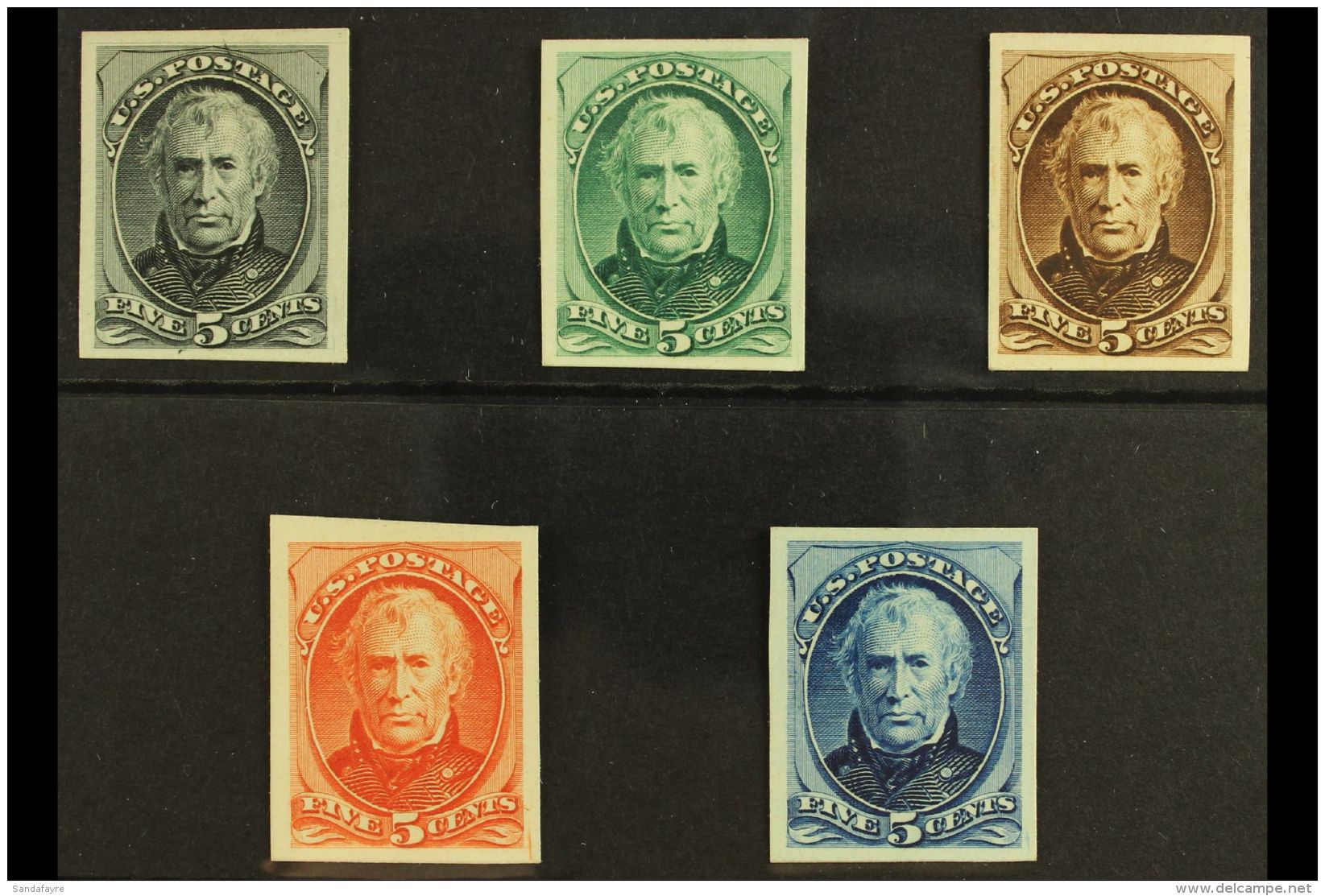 1875 PRESIDENT TAYLOR "GOODALL" DIE PROOFS. A Rare Complete Set Of The 1875 5c President Taylor So-called... - Andere & Zonder Classificatie