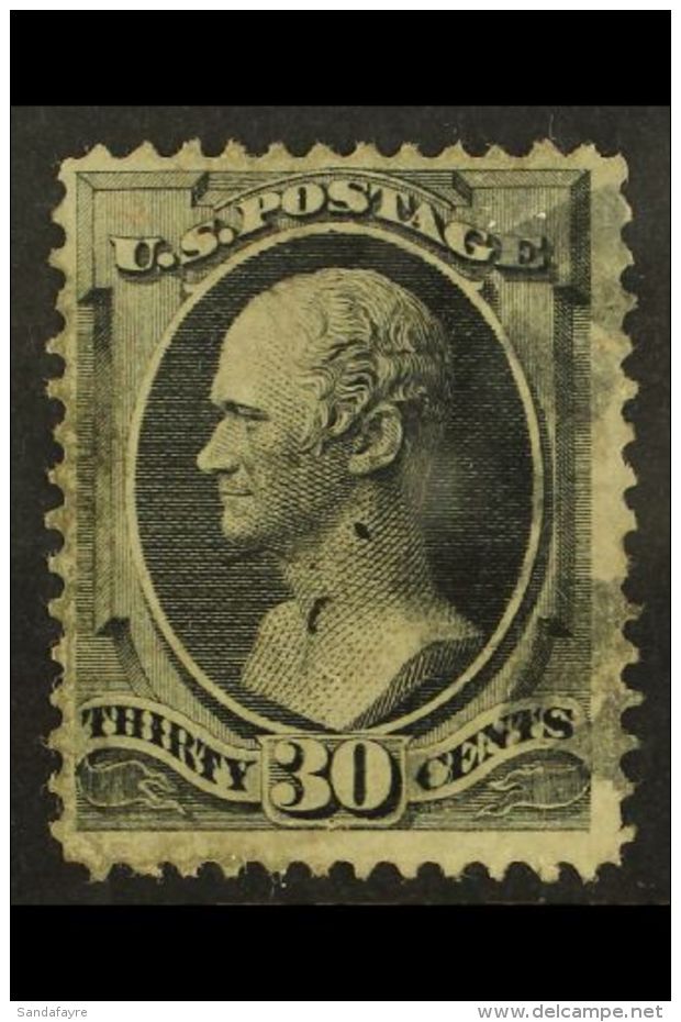 1870 30c Black With "H" Grill, Scott 143 (SG 145), Fine Used Lightly Cancelled With Expertly Filled Thin At Left.... - Andere & Zonder Classificatie