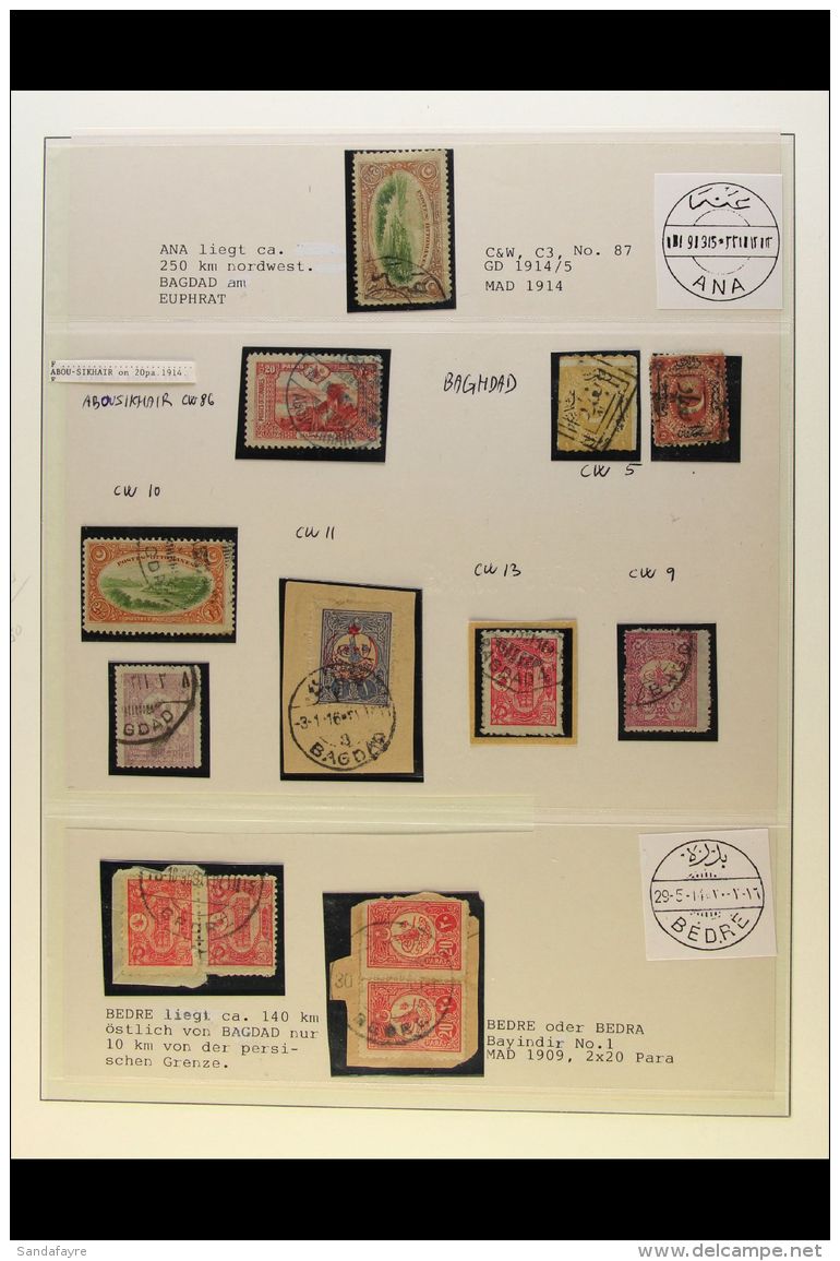USED IN IRAQ 1870's-1910's WONDERFUL POSTMARKS COLLECTION. An Important Collection Of Fine Used Stamps Showing... - Autres & Non Classés