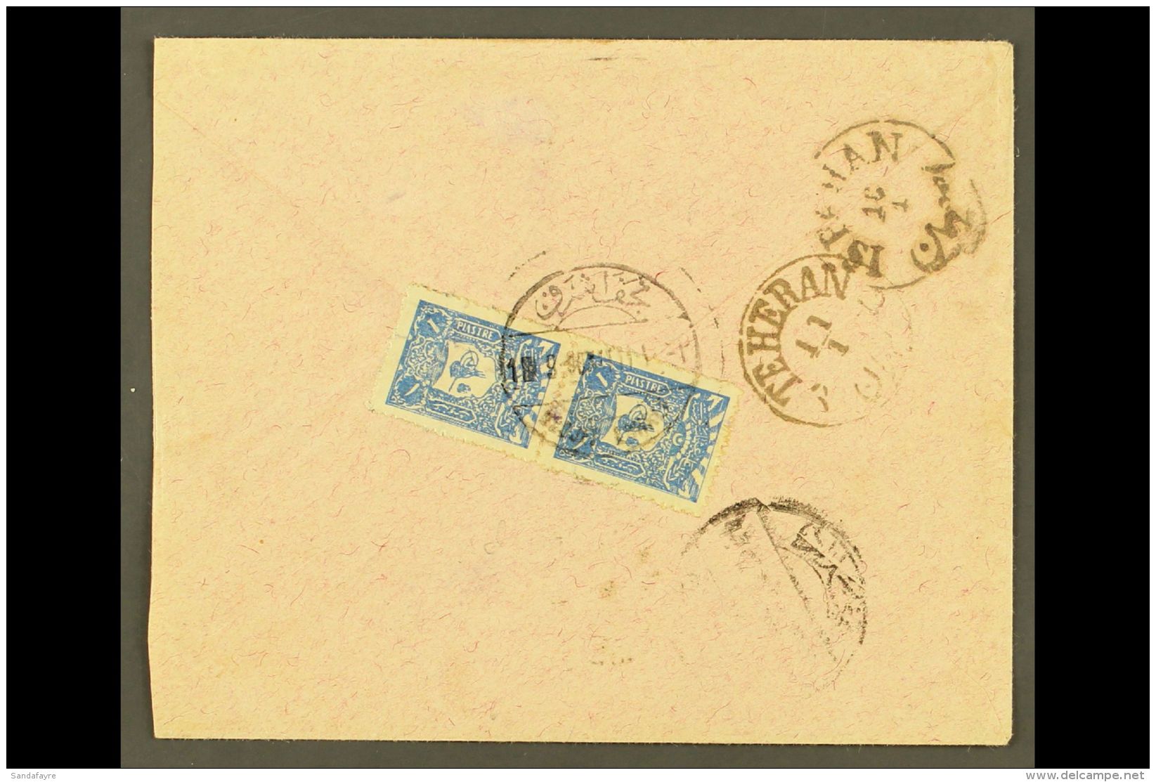 USED IN IRAQ 1906 Cover Addressed In Arabic To Persia, Bearing On Reverse 1905 1pi Pair Tied By Bilingual "NEDJEF... - Sonstige & Ohne Zuordnung