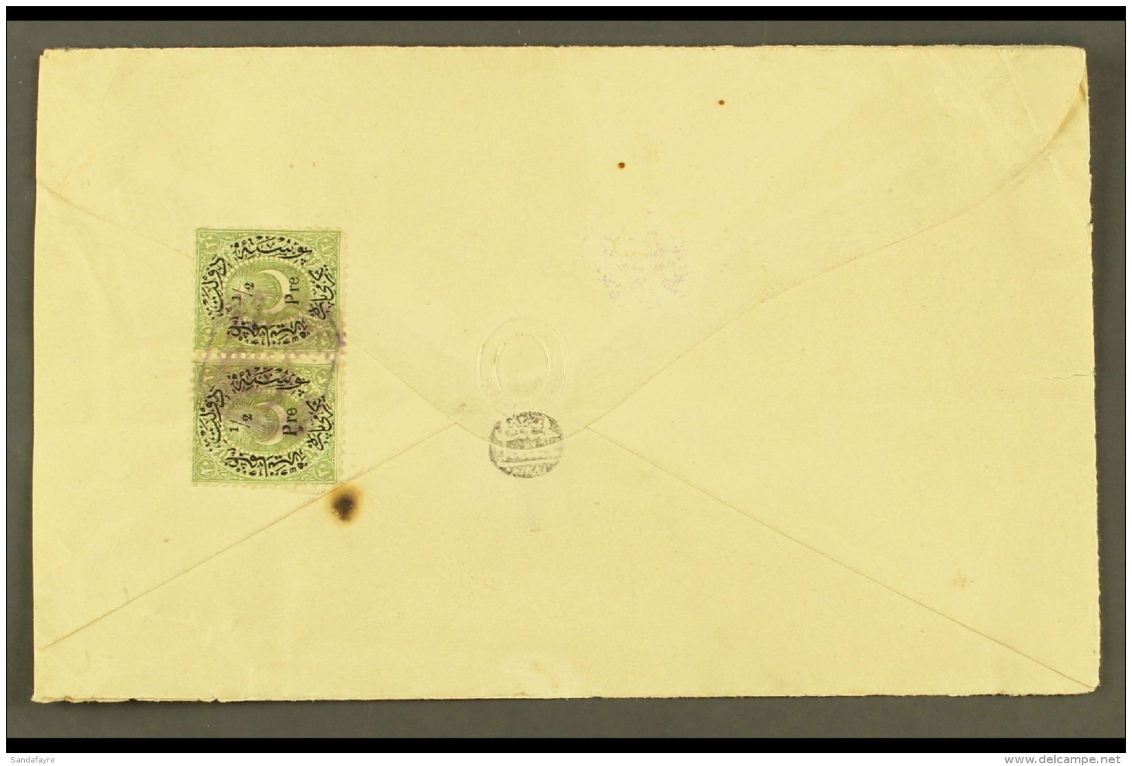 USED IN IRAQ Circa 1880 Cover Addressed In Arabic To Persia, Bearing On Reverse 1876 &frac12;p On 20pa Pair... - Andere & Zonder Classificatie