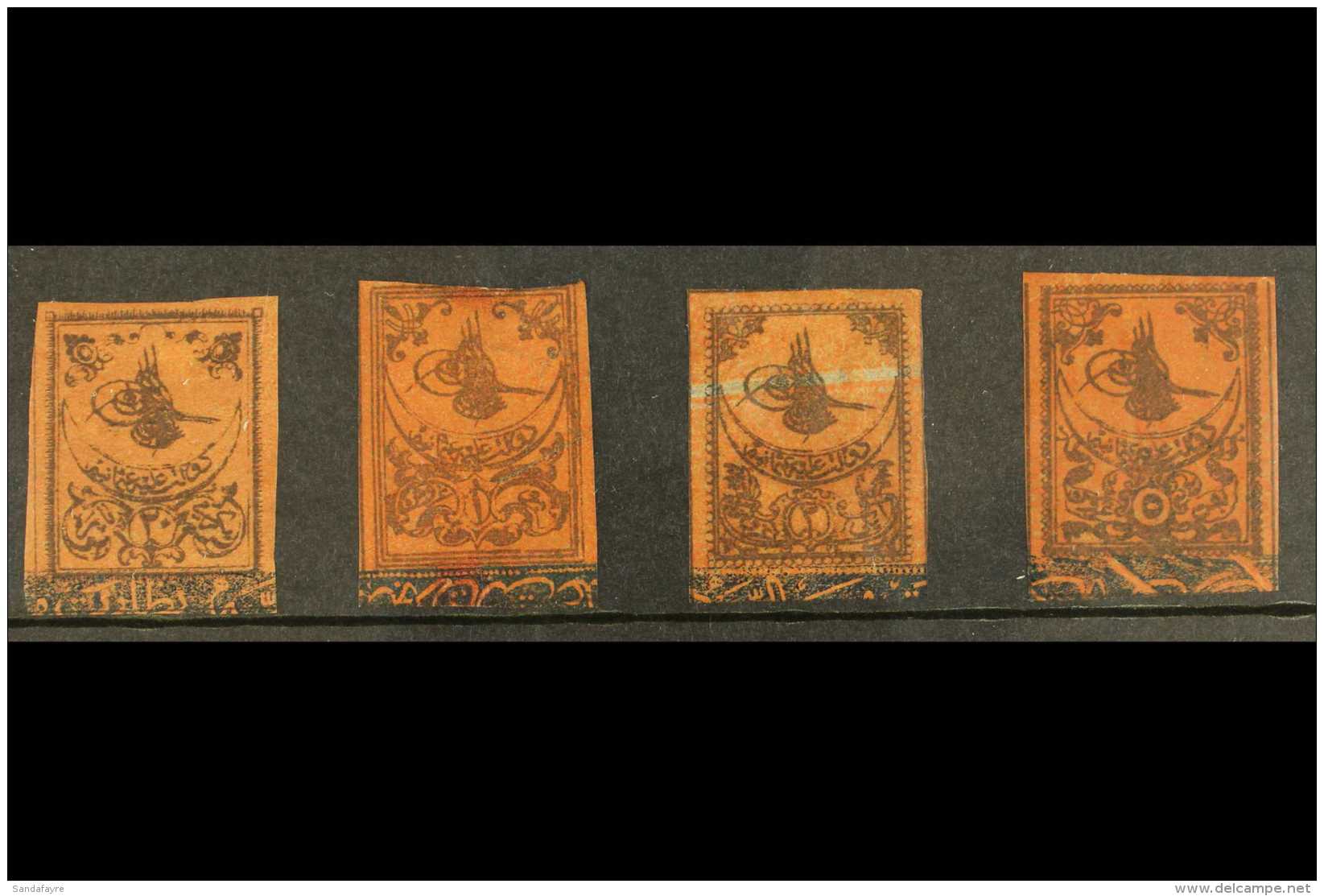 POSTAGE DUES 1863 20pa To 5Ghr Complete Set In Red Brown Colours, Mi 1/4b Mint, 1g Cut Into At Top, 2g With... - Autres & Non Classés