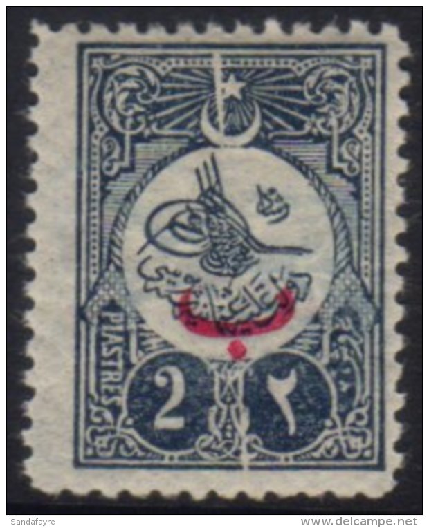 1909 2pi Blue-black, Type I Perf 12, With "Behie" Opt In Carmine (Mi 178 I C, SG 292A) Showing A Striking CRACKED... - Autres & Non Classés