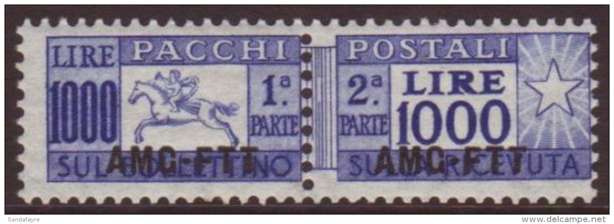 ZONE A 1954 Parcel Post 1000L, Sass 26, Never Hinged Mint Horizontal Pair. For More Images, Please Visit... - Sonstige & Ohne Zuordnung