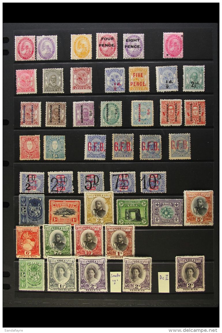 1886-1951 ALL DIFFERENT MINT COLLECTION Presented Neatly On Stock Pages. Includes 1886-88 1d &amp; 2d, 1891 4d On... - Tonga (...-1970)