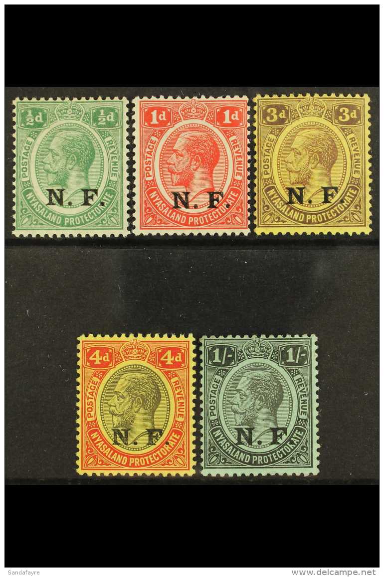 NYASALAND-RHODESIAN FORCE 1916 Nyasaland Stamps Overprinted "N. F." Complete Set, SG N1/5, Fine NEVER HINGED MINT.... - Tanganyika (...-1932)