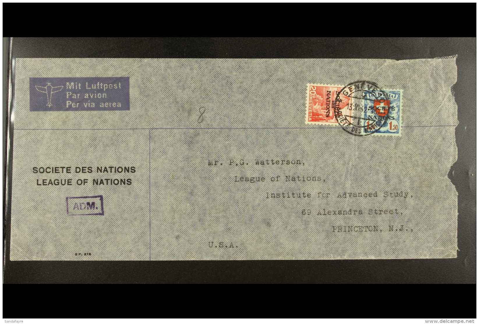 LEAGUE OF NATIONS - COMMERCIALLY USED COVER 1942 (13 June) Official Printed 'Societe Des Nations - League Of... - Autres & Non Classés