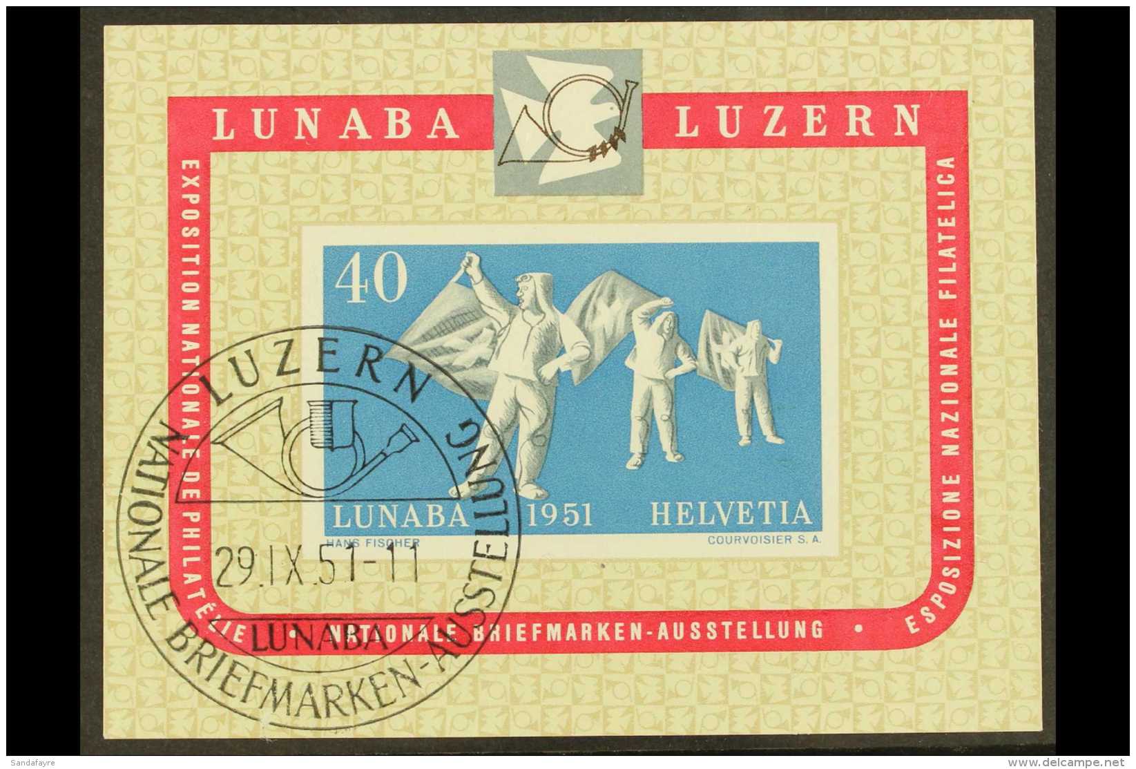 1951 LUNABA Miniature Sheet, Mi Block 14, Very Fine Used. For More Images, Please Visit... - Autres & Non Classés