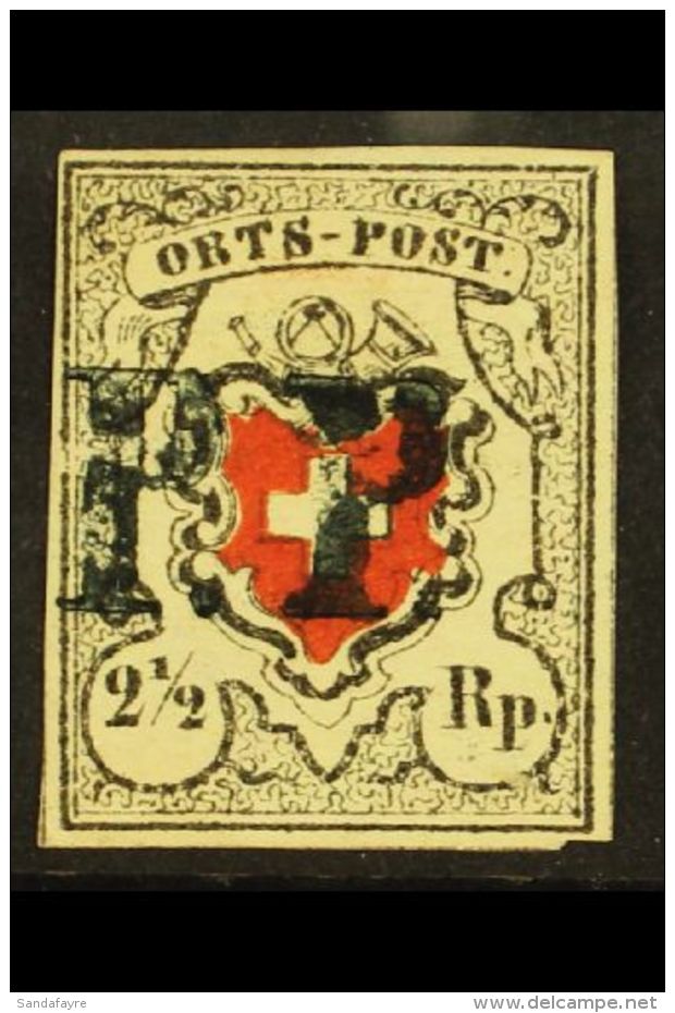 1850 2&frac12;r "Orts-Post", Central Cross With Black Frame, (Zum 13 I, SG 1, Mi 5 I, Sc 1), Fine Used With 4... - Andere & Zonder Classificatie