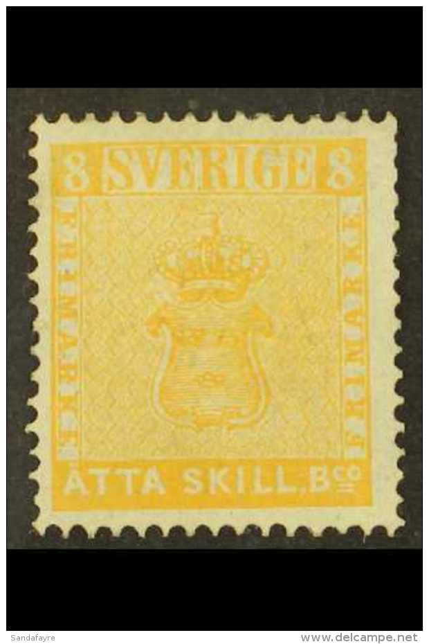 1855-58 8 Skilling Banco Orange-yellow (SG 4, Facit 4) Unused (regummed). For More Images, Please Visit... - Andere & Zonder Classificatie