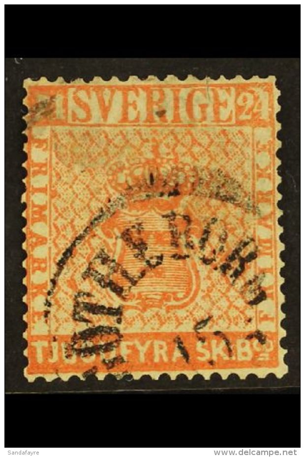 1855-58 24sk Orange-red (Facit 5b, SG 5), Used, Faults, Probably Reperfed.  For More Images, Please Visit... - Sonstige & Ohne Zuordnung