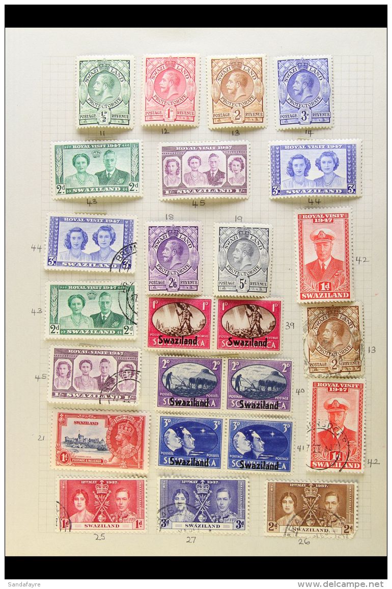 1933-1954 OLD-TIME COLLECTION On Album Pages, Mint And Used, Generally Fine And Fresh. Can See KGV Definitives To... - Swasiland (...-1967)