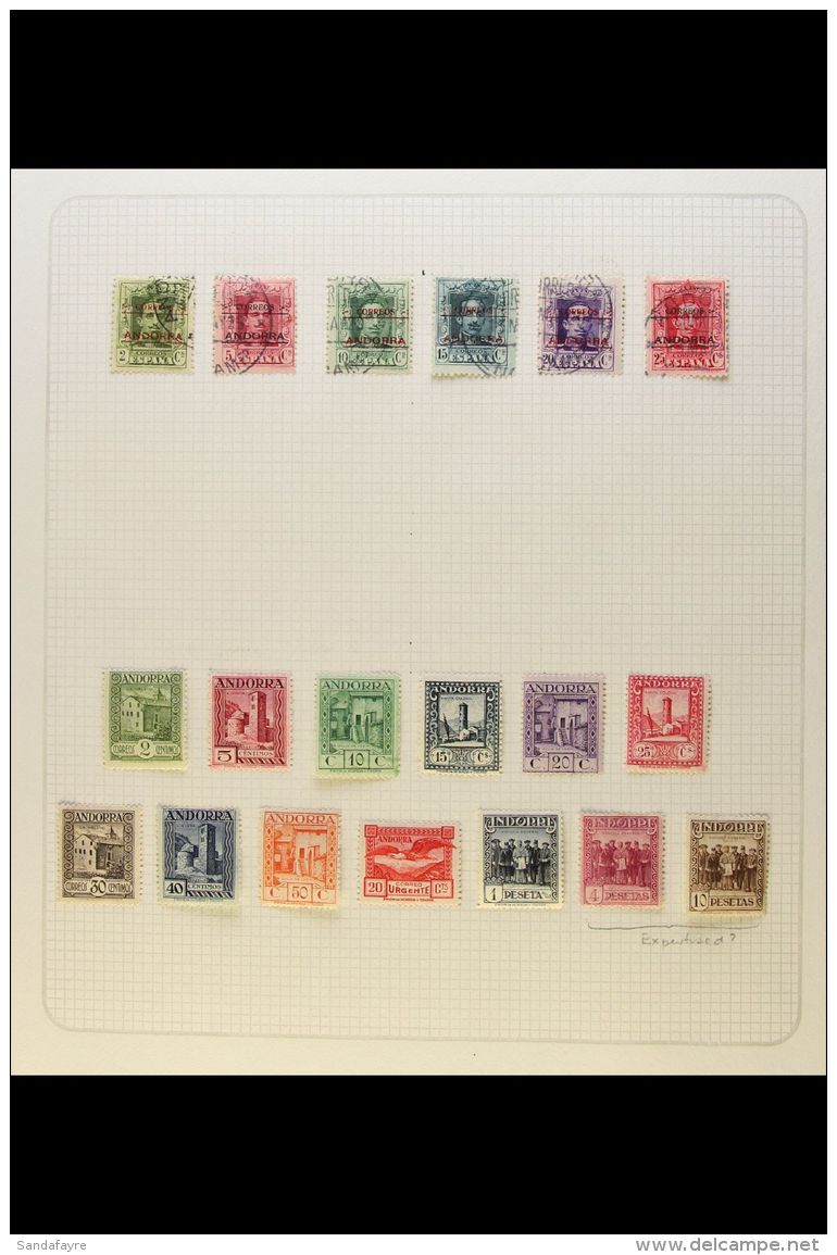 ANDORRA 1928-1953 ALL DIFFERENT Mint &amp; Used Collection Presented On Album Pages. Includes 1928 Opt'd Used Set... - Andere & Zonder Classificatie