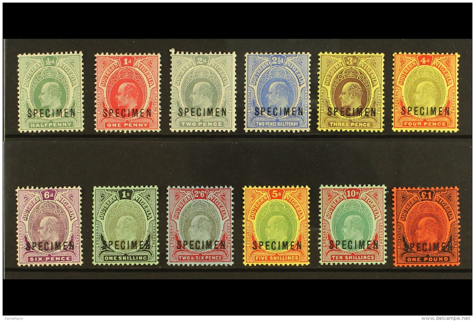 1907-11 Definitives Set Complete Overprinted "SPECIMEN", SG 33s/44s, Very Fine Mint (12 Stamps) For More Images,... - Nigeria (...-1960)