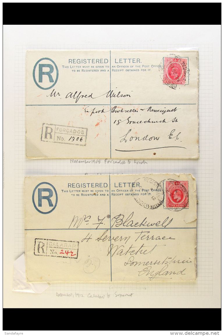 190-12 POSTAL STATIONERY USED GROUP A Commercially Used Group With Two QV 1d Postal Cards To Germany, One 1902... - Nigeria (...-1960)