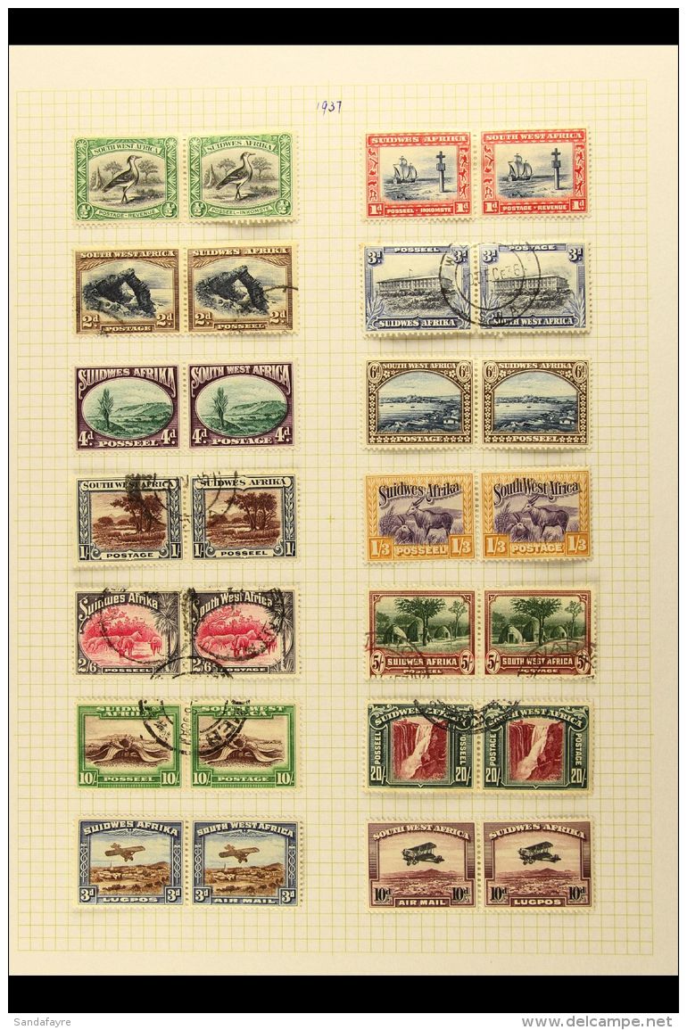 1931-1952 FRESH MINT OR FINE USED All Different Collection On Leaves. With 1931 Complete Set (14 Pairs, Including... - Zuidwest-Afrika (1923-1990)