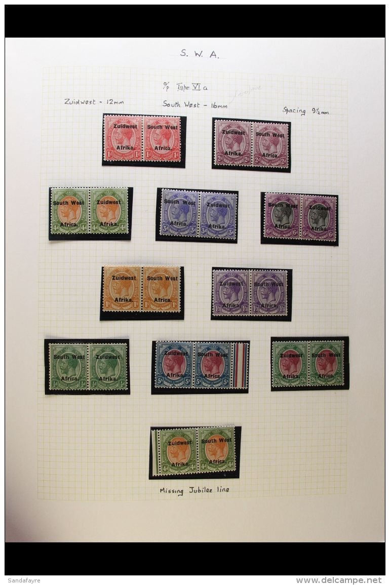 1923-52 FINE MINT / NHM COLLECTION Presented Neatly In An Album. Includes 1923 King's Heads In Fine Mint Pairs... - Afrique Du Sud-Ouest (1923-1990)