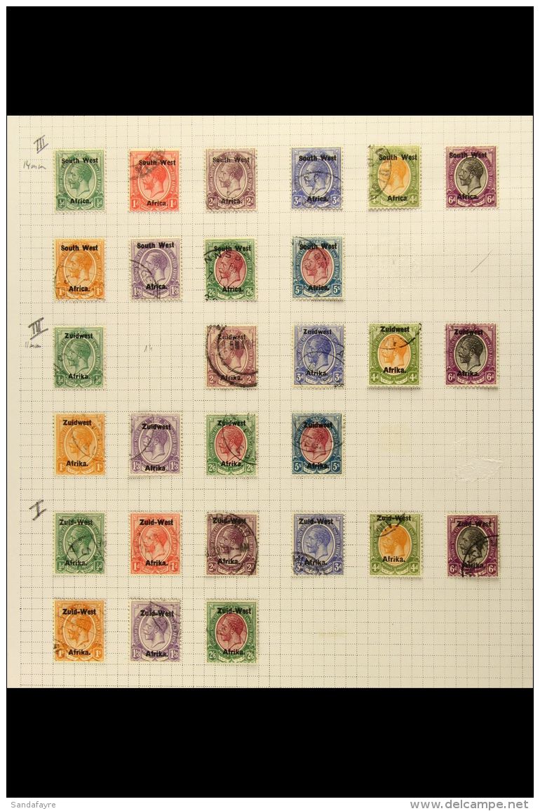 1923-1949 FINE USED COLLECTION On Leaves, Inc 1923 Singles Set To 2s6d, 1923-26 Setting III Singles Set To Both 5s... - Südwestafrika (1923-1990)