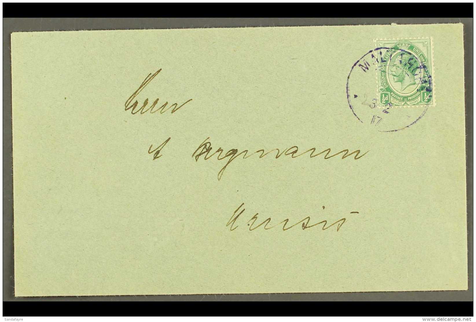 1917 (23 Feb) Cover Bearing &frac12;d Union Stamp Tied By Fine "MALTAHOHE" Violet Cds Postmark, Putzel Type B2 Oc,... - Zuidwest-Afrika (1923-1990)