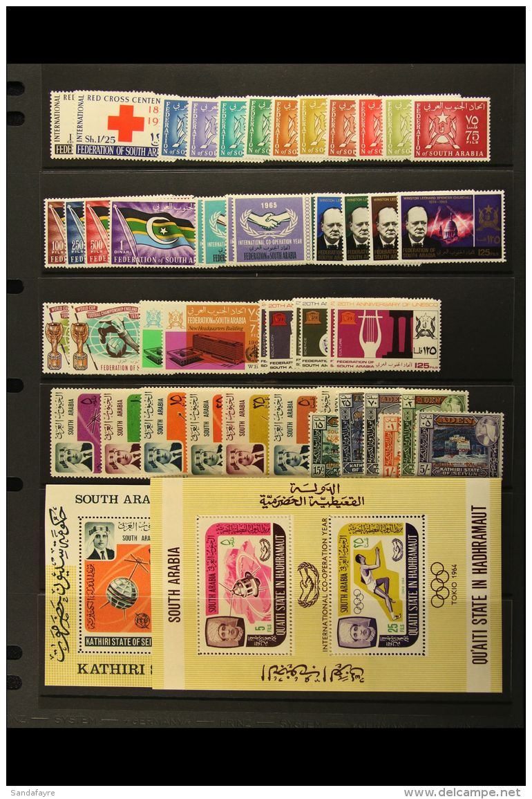 1963-6 NEVER HINGED MINT Small Group Of Complete Sets Incl. 1968 Definitives, 1966 I.T.U. Centenary And More (47... - Aden (1854-1963)