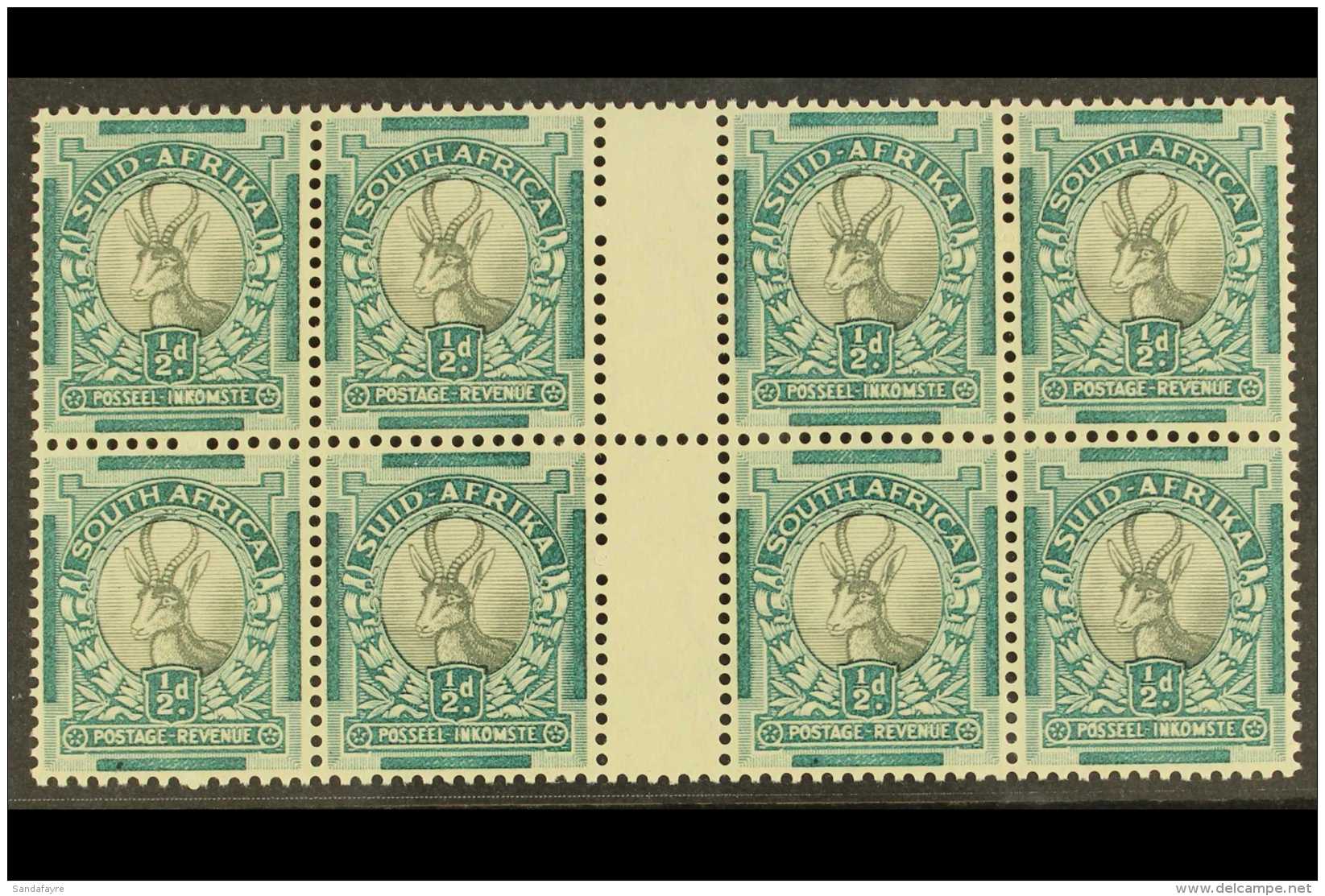 1933-48 &frac12;d Perf.13&frac12;x14, Watermark Upright, SG.54b In Never Hinged Mint, Gutter Block Of 8. For More... - Ohne Zuordnung