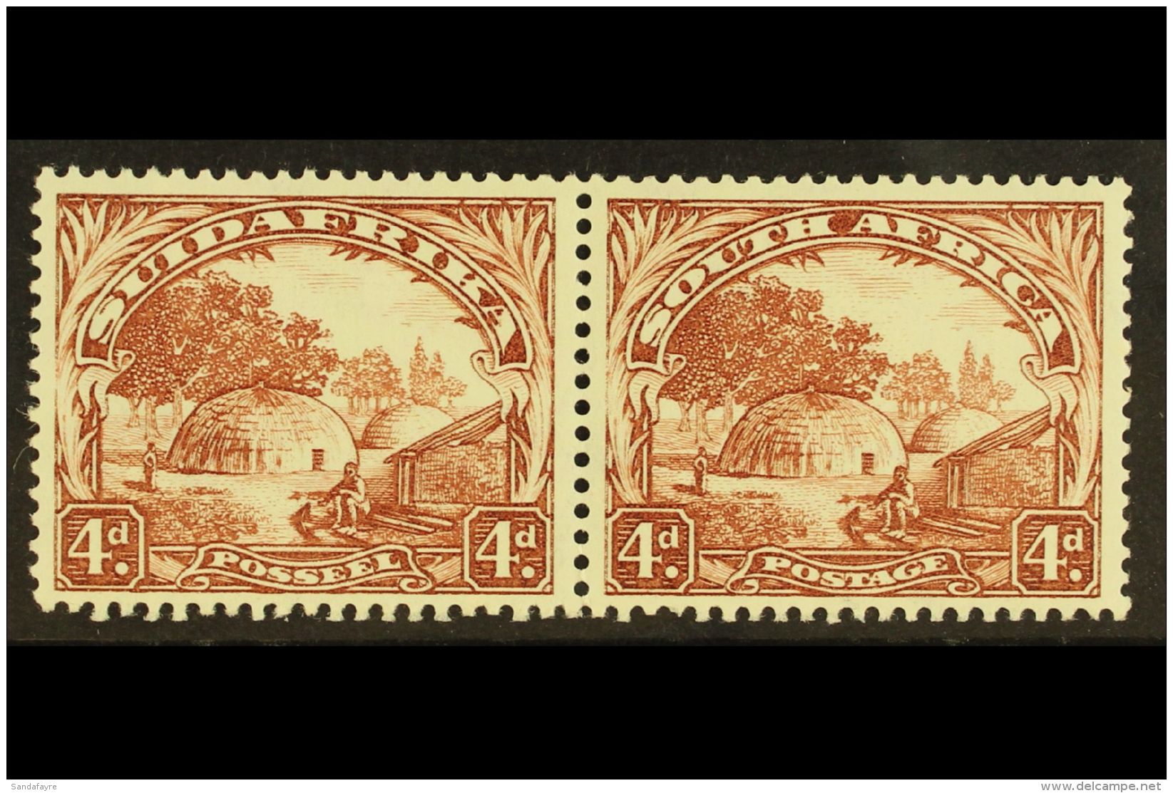 1930-44 4d Brown Wmk Upright, SG 46, Fine Mint Horiz Pair, Fresh. (2 Stamps) For More Images, Please Visit... - Ohne Zuordnung