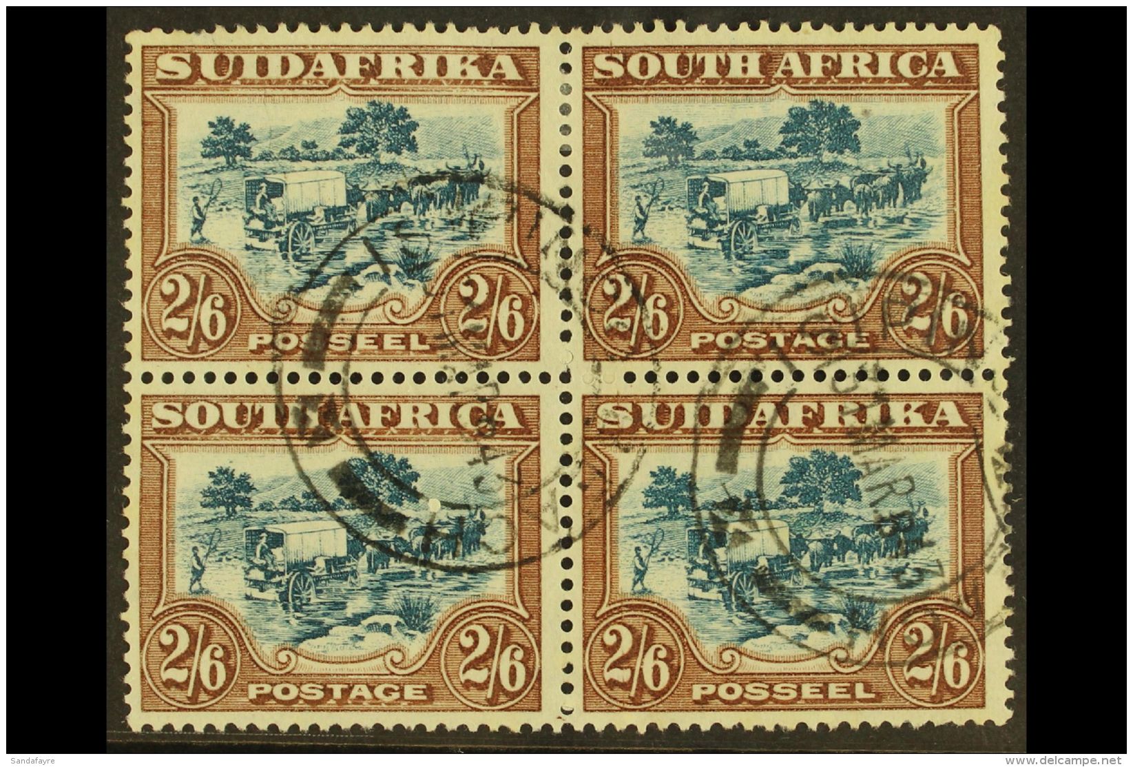 1930-44 2s6d Green &amp; Brown, SG 49, Fine Cds Used BLOCK Of 4 Cancelled By Fully Dated "Isipingo Beach 31 Mar... - Ohne Zuordnung