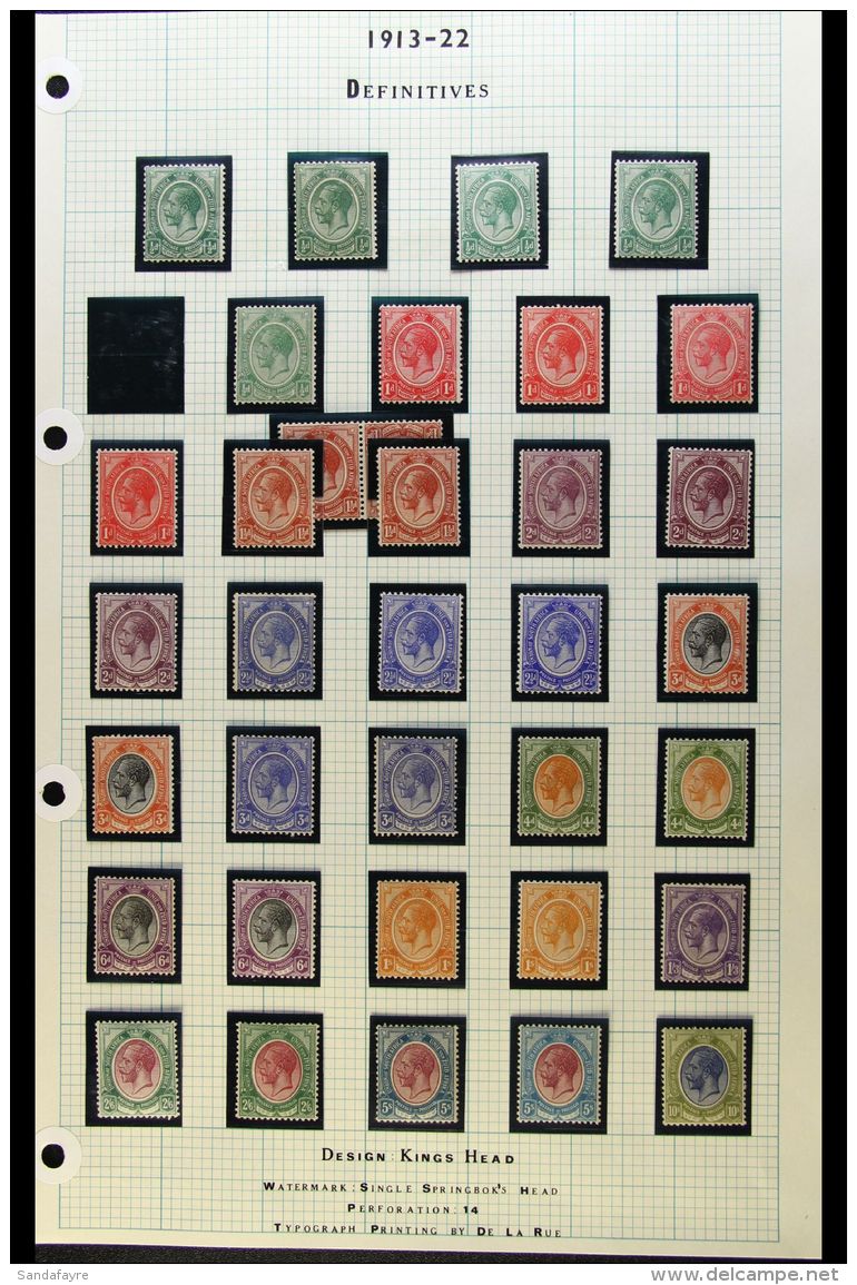 1913-24 KING'S HEADS FINE MINT COLLECTION WITH SHADES - Complete To 10s, Includes Additional Shades Of All Values... - Zonder Classificatie