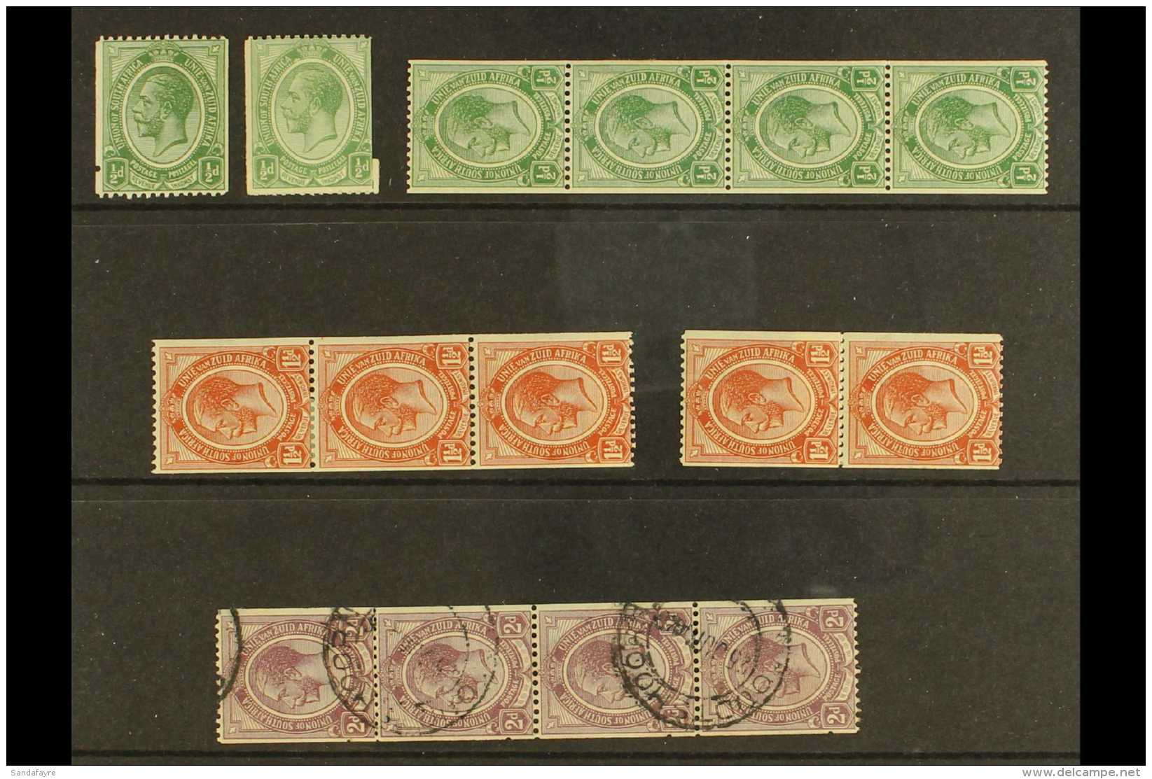 1913-24 Coil Stamps Range Incl. &frac12;d With Perf Hole At Side, Miscut Example, Never Hinged Mint Strip Of 4,... - Ohne Zuordnung