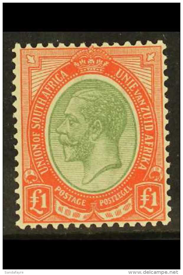1913-24 &pound;1 Pale Olive-green &amp; Red, Geo V Head, SG.17a, Superb Never Hinged Mint. A Beautiful "post... - Zonder Classificatie