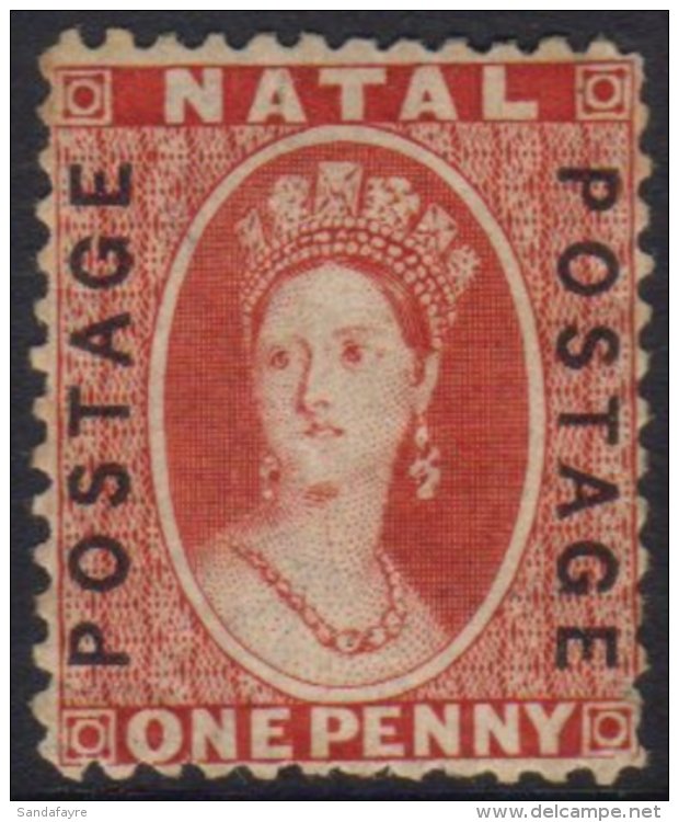 NATAL 1870 1d Bright Red, Vertical Ovpt, SG 60, Very Fine Appearance, Faint Vert Crease. For More Images, Please... - Zonder Classificatie