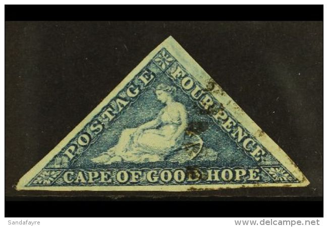 CAPE OF GOOD HOPE 1863-64 4d Steel Blue Triangular, SG 19c, Fine Used With Good To Huge Margins All Round And With... - Ohne Zuordnung