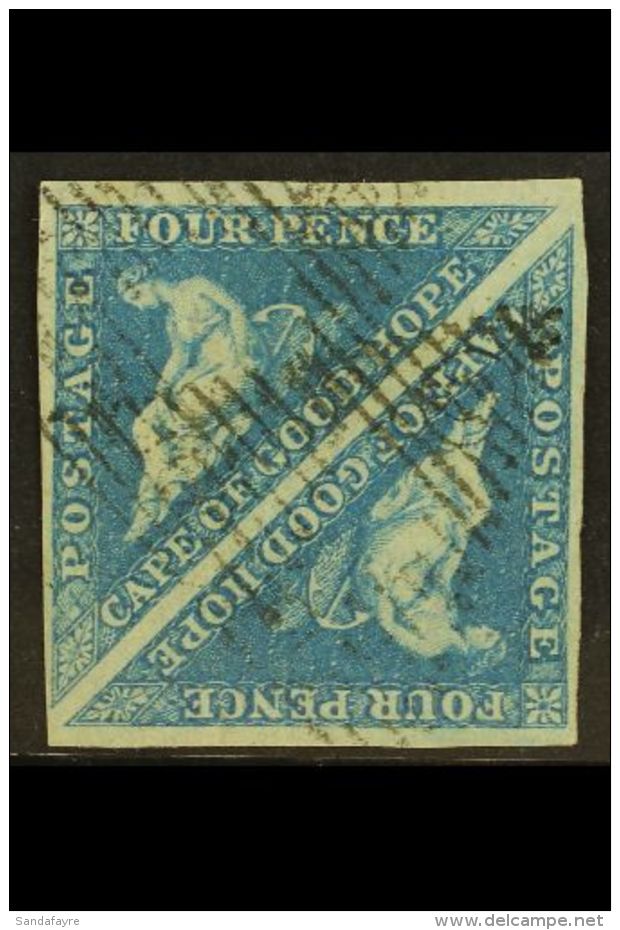 CAPE OF GOOD HOPE 1853 4d Blue Triangular On Paper Slightly Blued, SG 4a, A Fine Used PAIR With Good To Large... - Zonder Classificatie