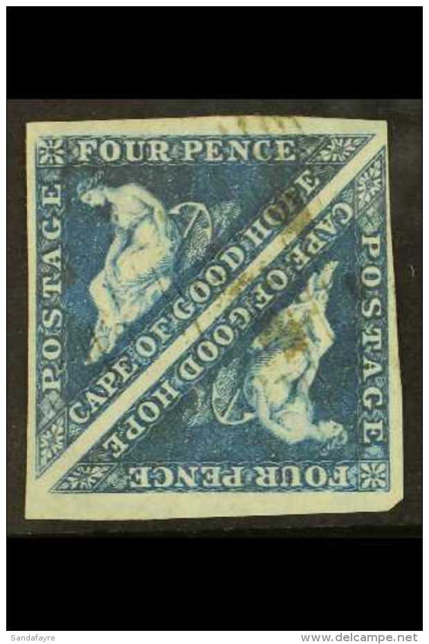 CAPE OF GOOD HOPE 1863-64 4d Deep Blue Triangular, SG 19, Fine Used With 4 Margins &amp; Lovely Fresh Colour. For... - Zonder Classificatie